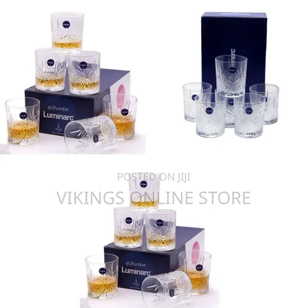 6-Piece Glass Tumblers - Water, Juice, Whisky - 1