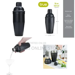 True Ash Stainless Steel Cocktail Shaker - Matte Black