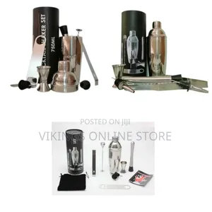 8-Piece Cocktail Shaker Set - Silver