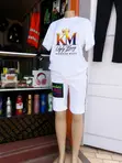 White KM T-Shirt and Short Set - 1