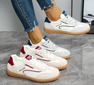 Ladies Sneakers - White & Pink