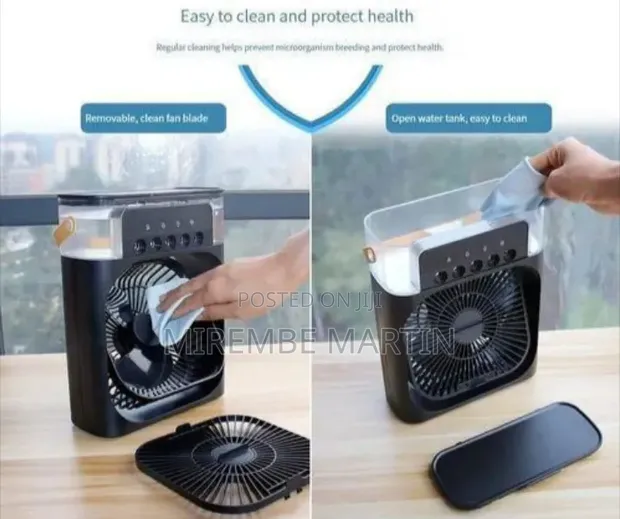 Portable Evaporative Air Cooler and Misting Fan with LED Night Light - 1