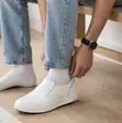 Original White Ecco Slip-on Casual Leather Sneakers - 1