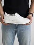 Original White Ecco Slip-on Casual Leather Sneakers - 2
