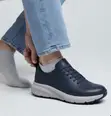 Original Navy Blue Ecco Casual Leather Sneakers - 2