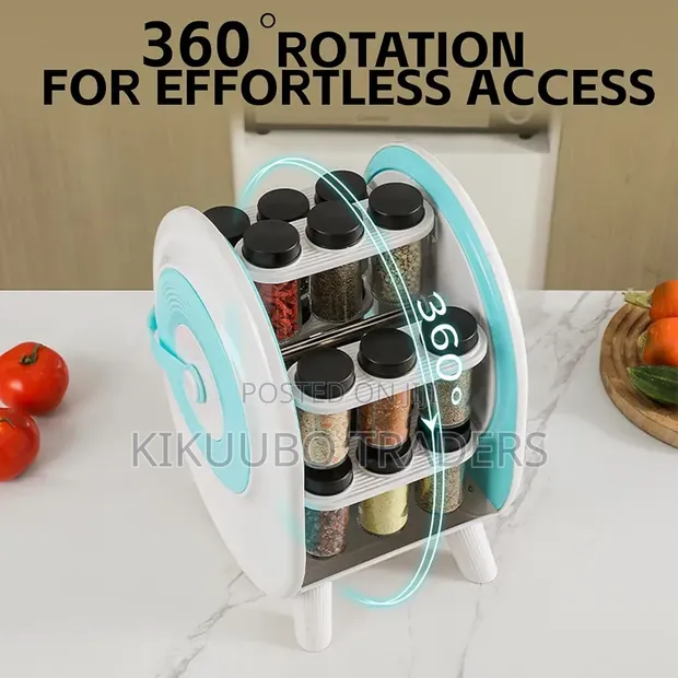 360° Rotating Spice Rack for Kitchen Countertops - 1