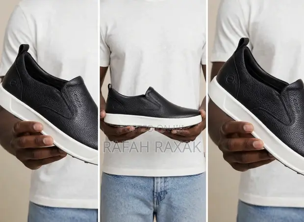 Original Ecco Smart Casual Leather Slip-On Shoes - 1