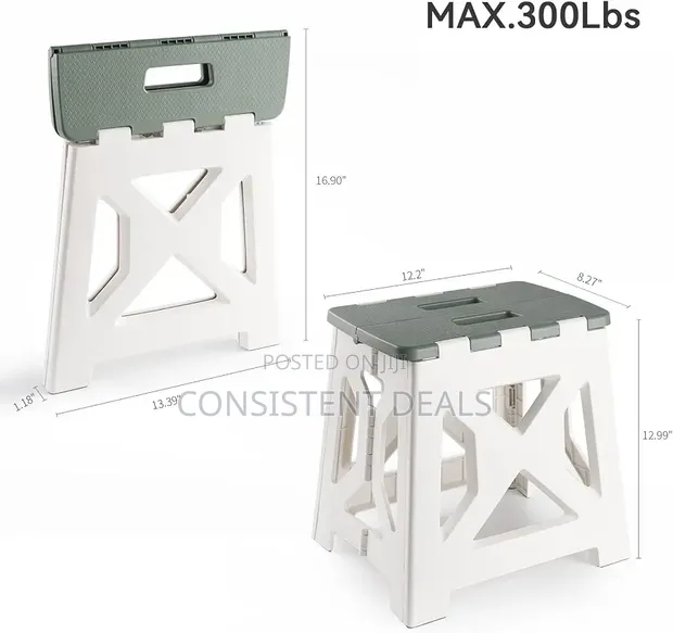 Non-Slip Folding Step Stool with Handle - 1