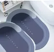 Oval Bath Mat - Blue, Quick Dry, Non-Slip - 2
