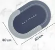 Oval Bath Mat - Blue, Quick Dry, Non-Slip - 3