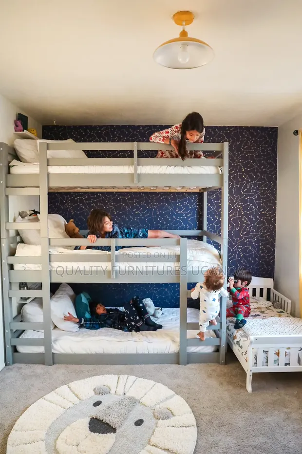 3x6 Triple Gray Wooden Decker Bed - 1