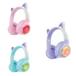 Green Lion Cat Ear Kids Wireless Headphones with LED Lights - 1