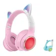 Green Lion Cat Ear Kids Wireless Headphones with LED Lights - 2