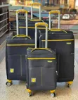 4-Piece Canvas Suitcase Set with Spinner Wheels - 5