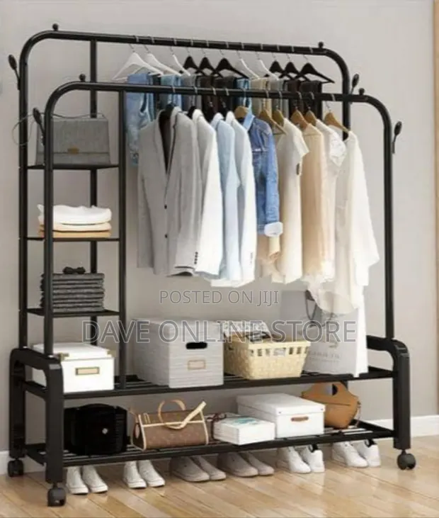 Brand New Double Rail Clothes Rack - 1