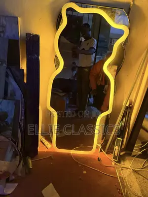 Teddy Bear Mirror with Gold Lights