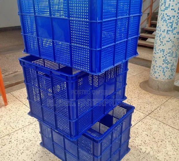 Large Blue Plastic Crate - 1