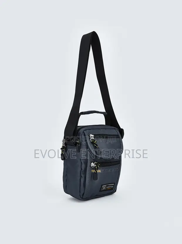 Men's Zippered Shoulder Bag - Grey - 1