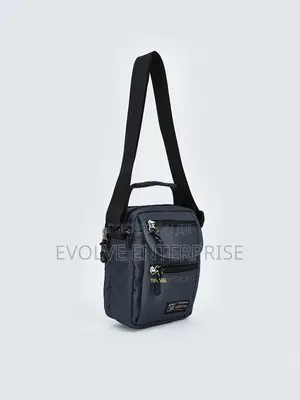 Men's Zippered Shoulder Bag - Grey