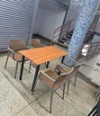 Foldable Table with 4 Rattan Chairs - 2