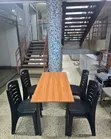Foldable Table + 4 Black Chairs - 1