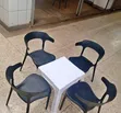 Small White Table with 4 Curved-Back Arm Chairs - 2