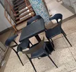 1 Small Square Table + 4 Curved Back Arm Chairs - 2