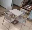 Brand New Grey Square Dining Table with 4 Armless Chairs - 1