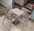 Brand New Grey Square Dining Table with 4 Armless Chairs - 2