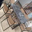 1 Black Rectangular Table + 6 Rattan Chairs - 2