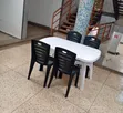 1 Oval Plastic Chair + 4 Woven Texture Chairs - 1