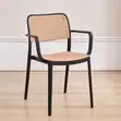 Modern Plastic Faux Rattan Armchair - Black - 2