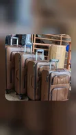 Coffee Brown PU Leather Travel Suitcases - 4 Piece Set - 2