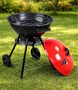 Portable Red Kettle Trolley BBQ Charcoal Grill - 1