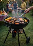 Portable Red Kettle Trolley BBQ Charcoal Grill - 3