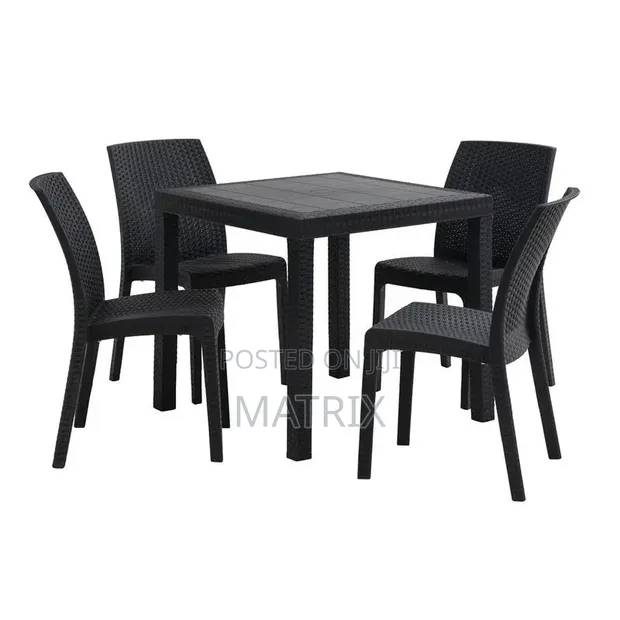 Dallas Anthracite Square Dining Table Set - 1