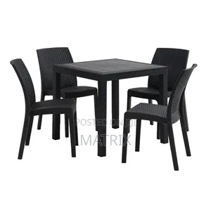 Dallas Anthracite Square Dining Table Set