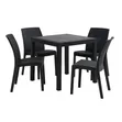 Dallas Anthracite Square Dining Table Set - 1