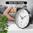 Quartz Medium Wall Clock 12'' Silent Non-Ticking Round Modern - 1
