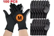 100 Pcs Black Nitrile Disposable Gloves - 5