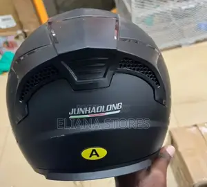 JUNHAOLONG Open-Face Motorcycle Helmet - Matte Black