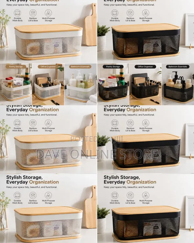 Sawysine Stackable Metal Mesh Storage Baskets - 1