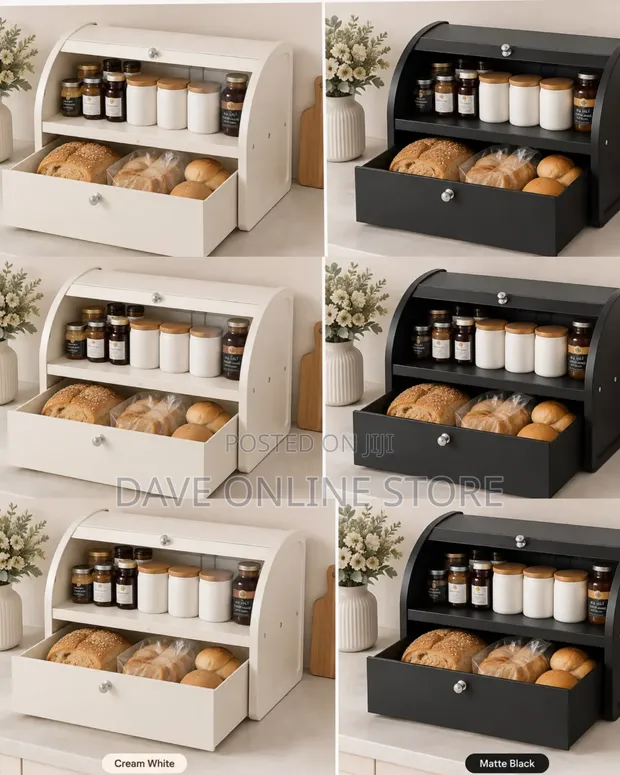 Matte Two-Tier Bread Box - 1