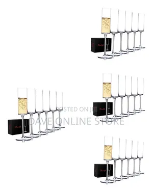 Baclife Crystal Champagne Flutes (Set of 2)