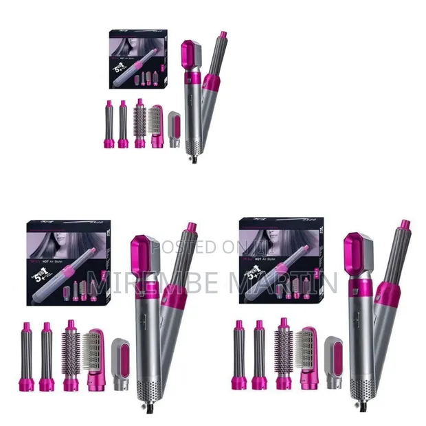 Professional 5-in-1 Hot Air Styler & Multi-Head Hair Styling Kit - 1
