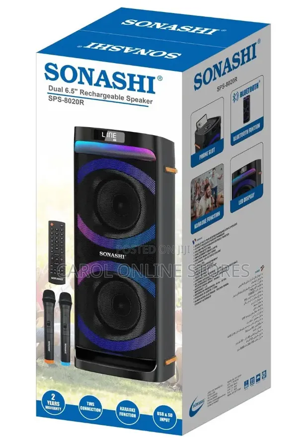 Sonachi 8020 Dual Microphone Rechargeable Speaker - 1