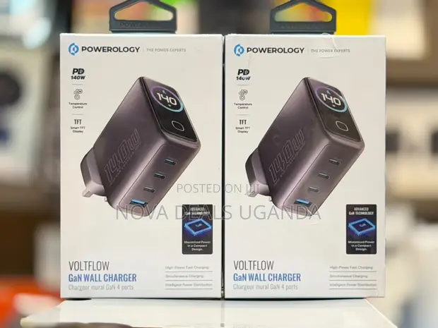 Powerology Volt Flow 140W USB-C GAN Wall Charger - 1