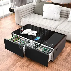 Smart Coffee Table with Built-in Fridge & Freezer