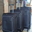 3pc Black Dfavors Fabric Travel Suitcase Set - 2
