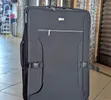 Black Fabric Trolley Travel Suitcase (Large) - 1